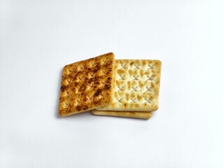 Snack Crackers Biscuit Isolated White Background