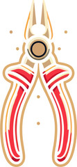 Vector Illustration of Red Hand Pliers