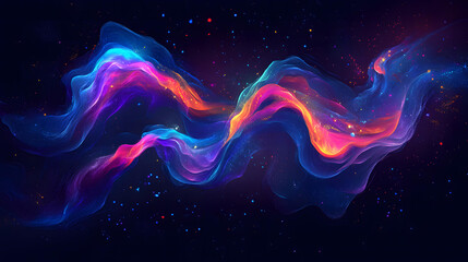 Obraz premium Abstract Cosmic Nebula Swirls Vibrant Colors Digital Art Galaxy Space Background