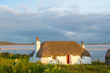 Thatched traditional cottage, North Uist, Outer Hebrides, Scotland © Peter Adams