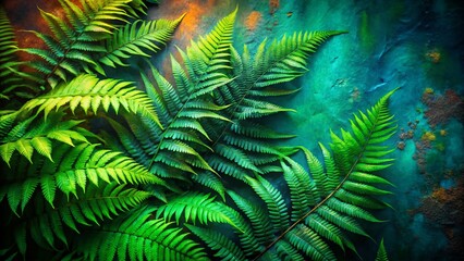 Abstract Green Fern Background: Generative AI Art for Urban Exploration Photography
