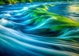 Abstract Medway River: Swirling Blues and Greens, Conceptual Landscape Photography
