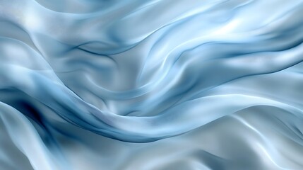 Blue silk fabric waves, background texture
