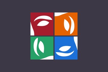 Abstract face cards design 