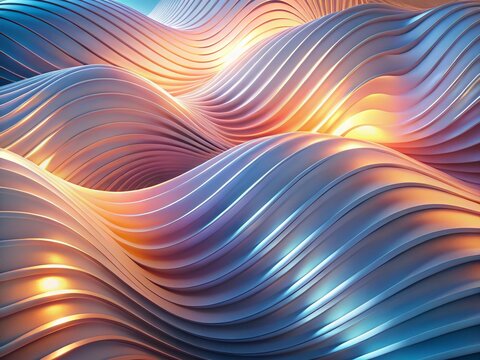 Abstract White Wavy Stripes Looping Animation Background - Slow Motion 3D Render