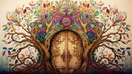 fairytale hand drawn door