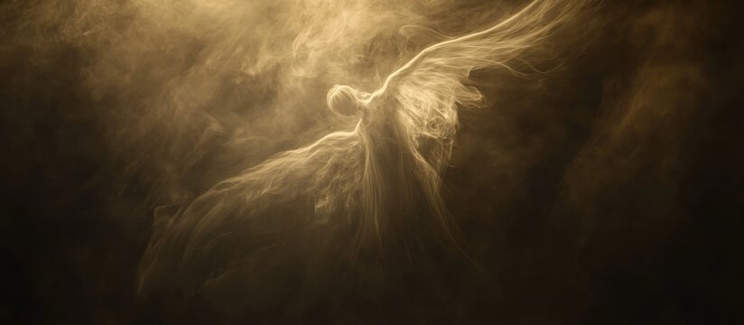 Ethereal Angelic Being in Golden Haze
