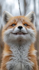 Obraz premium Playful Red Fox in Forest