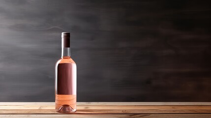 tilted bottle of wine isolated