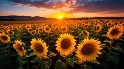 Fototapeta premium petals overlay golden sun