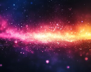Naklejka premium Colorful cosmic glitter abstract background