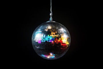 Disco Ball Hanging in the Dark