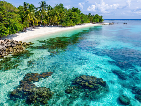 Plage et lagon paradisiaque
