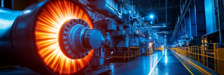 Industrial Water Turbine: Power and Precision - A dramatic low-light showcasing the intricate...