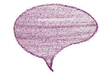 Separate dark purple speech bubble on transparent background.