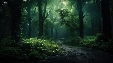 Obraz premium mysterious dark green