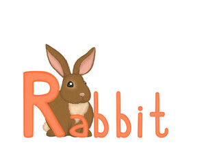 isolated illustration for kids alphabet , letter r. Without background 