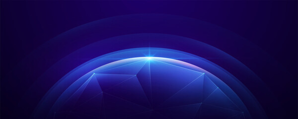 Blue sphere abstract technology vector background
