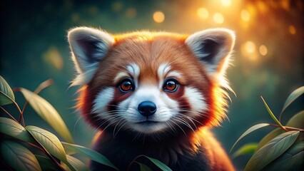 Adorable Red Panda Minimalist Illustration - Cute Animal Character Design