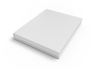 3D Realistic open hard cover book or magazine with blank page mockup isolated on background. Blank template for presentation a publication, notebook, catalogs, magazines, diary, journal, booklet