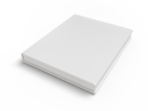 3D Realistic open hard cover book or magazine with blank page mockup isolated on background. Blank template for presentation a publication, notebook, catalogs, magazines, diary, journal, booklet