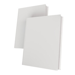 3D Realistic open hard cover book or magazine with blank page mockup isolated on background. Blank template for presentation a publication, notebook, catalogs, magazines, diary, journal, booklet