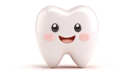 Obraz premium Happy Tooth Cartoon 3d Render for Dental Care