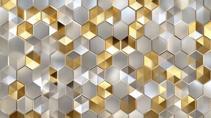 gold and silver hexagon pattern background