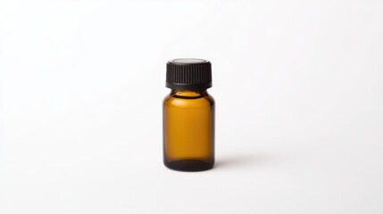 Fototapeta premium Small amber bottle with black cap, perfect for essential oils