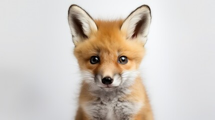 Fototapeta premium up baby fox white background