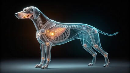 Fototapeta premium Energy core-driven mechanical dog