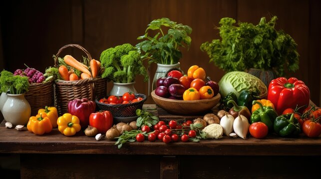 vibrant cooking table background