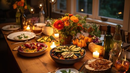 Naklejka premium salad vegan table