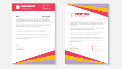 Multicolor Modern Business Letterhead Design Template, Abstract Letterhead Design, Letterhead Template