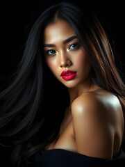 Fototapeta premium Portrait Of A Beautiful Asian Woman