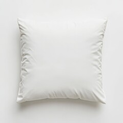Clean White Pillow on White Background, Simple Minimalist Home Decor.