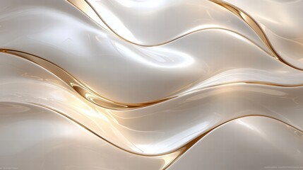 Obraz premium abstract white gold waves background