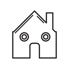 Illustration of house outline in winter season