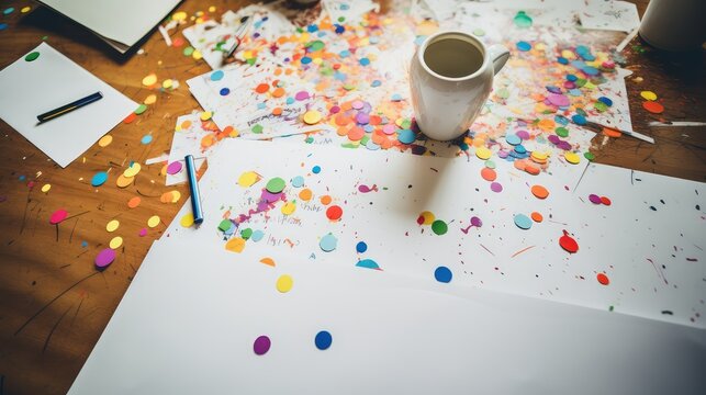 creative white paper on table
