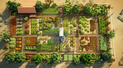 crops plants plan view