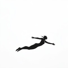 Silhouette in Motion: A figure frozen mid-air, evokes freedom and expression.