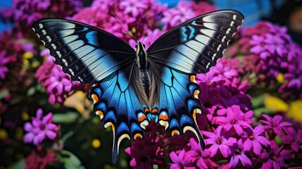 Fototapeta premium perched swallowtail blue