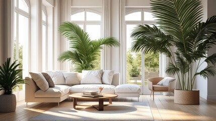 Fototapeta premium airy livingroom plant