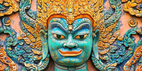 Obraz premium DMT Gods in Colorful Buddhist Art: Mindful Heaven of Bangkok Culture