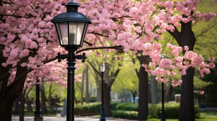 blossom lamp post spring