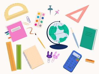 set school supplies with notebook