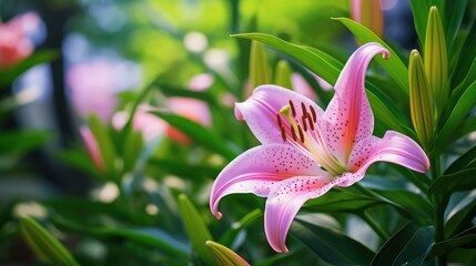 garden pink lily
