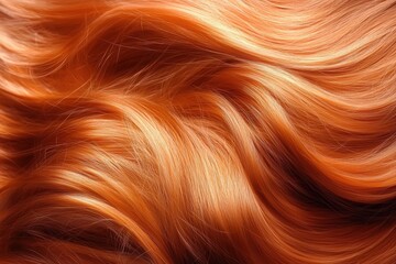 Vibrant Orange Wavy Hair Texture Close-Up for Beauty and Fashion