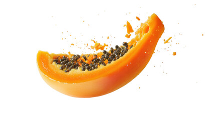 slice of orange on a black background