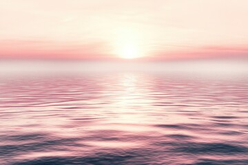 Obraz premium Serene Sunrise Over Calm Ocean Waters with Soft Pink Hues